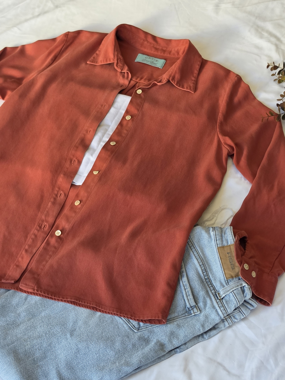Orvis Women's Button-Down Shirt in Rust